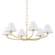 Stacey 6-Light Chandelier in Aged Brass