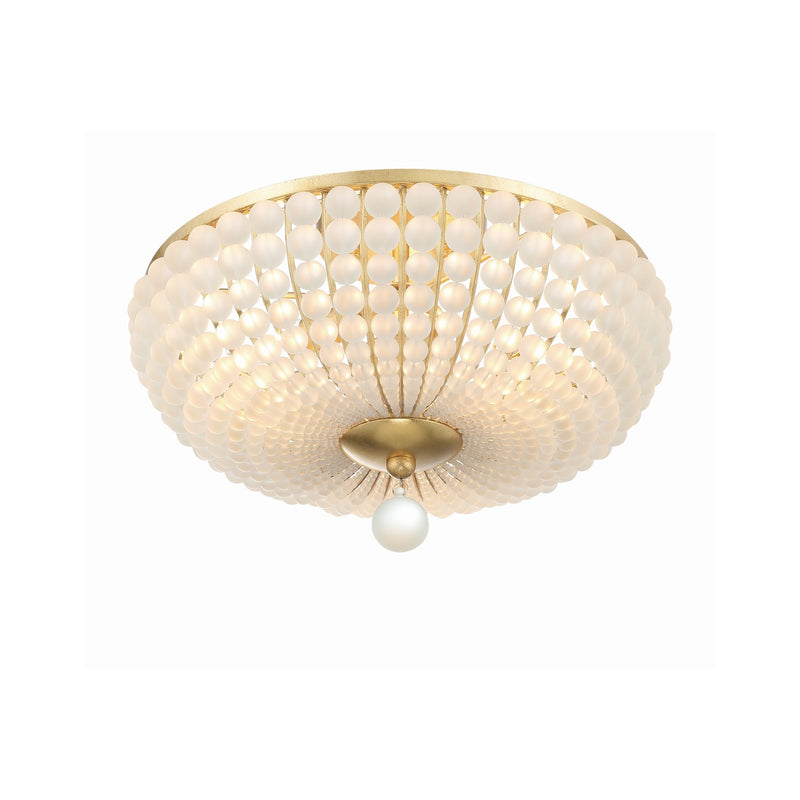 Bella 3 Light 15.75" Semi Flush Mount in Antique Gold