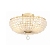 Bella 3 Light 15.75" Semi Flush Mount in Antique Gold