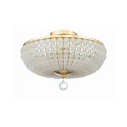 Bella 3 Light 15.75" Semi Flush Mount in Antique Gold