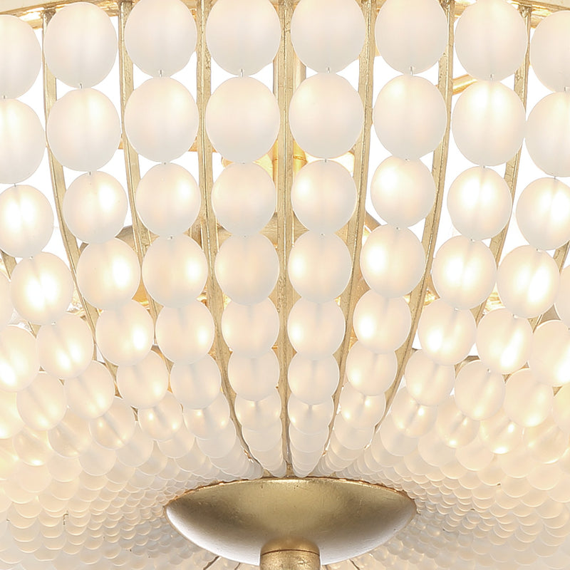 Bella 3 Light 15.75" Semi Flush Mount in Antique Gold