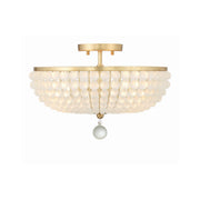 Bella 3 Light 15.75" Semi Flush Mount in Antique Gold