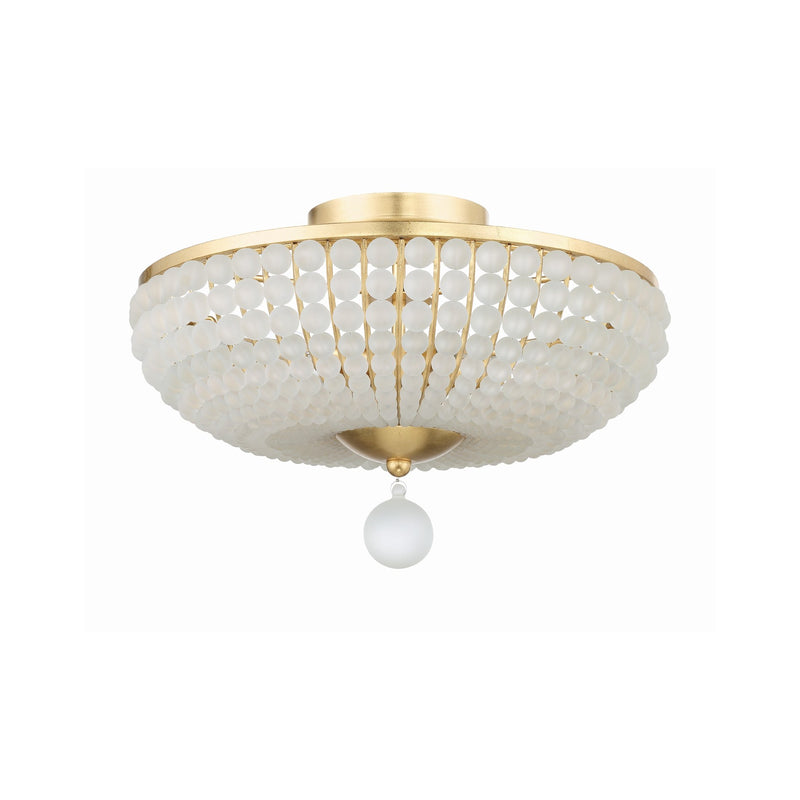 Bella 4 Light 18" Semi Flush Mount in Antique Gold