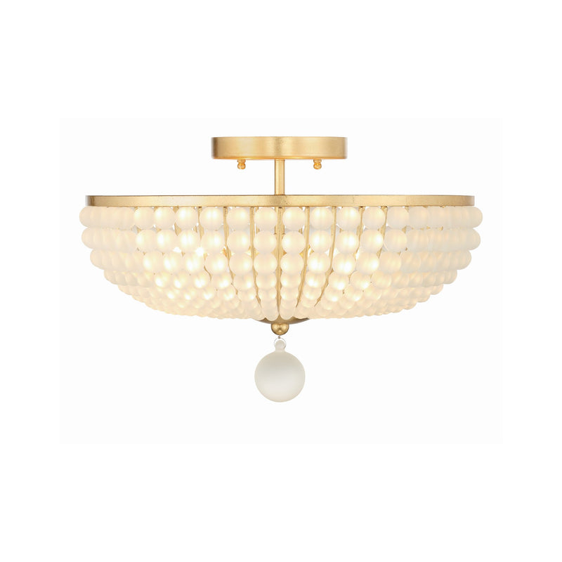Bella 4 Light 18" Semi Flush Mount in Antique Gold