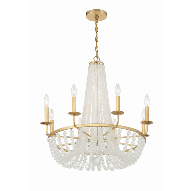 Bella 8 Light 26" Chandelier in Antique Gold
