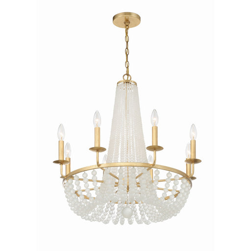 Bella 8 Light 26" Chandelier in Antique Gold