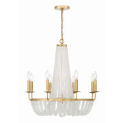 Bella 8 Light 26" Chandelier in Antique Gold