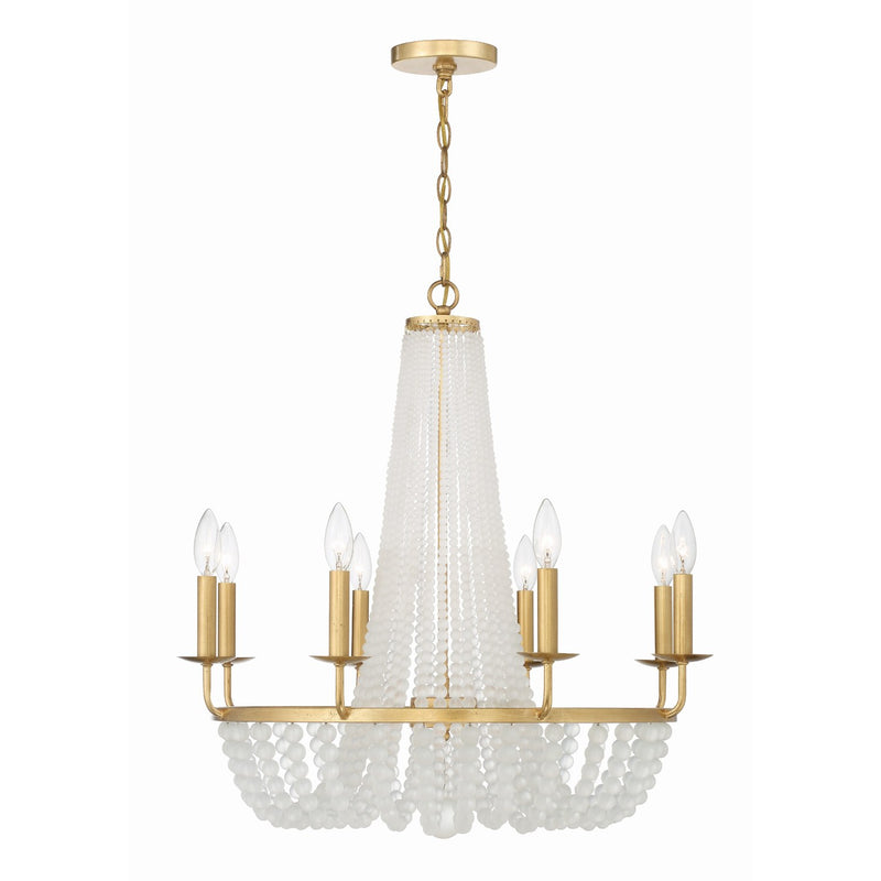 Bella 8 Light 26" Chandelier in Antique Gold