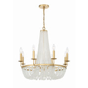 Bella 8 Light 26" Chandelier in Antique Gold