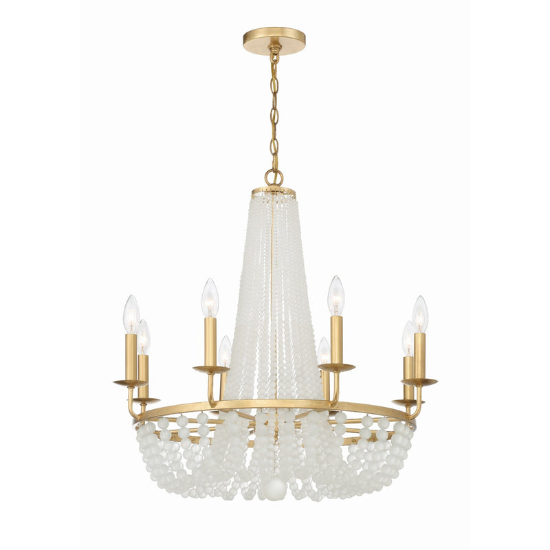 Bella 8 Light 26" Chandelier in Antique Gold