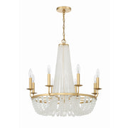 Bella 8 Light 26" Chandelier in Antique Gold