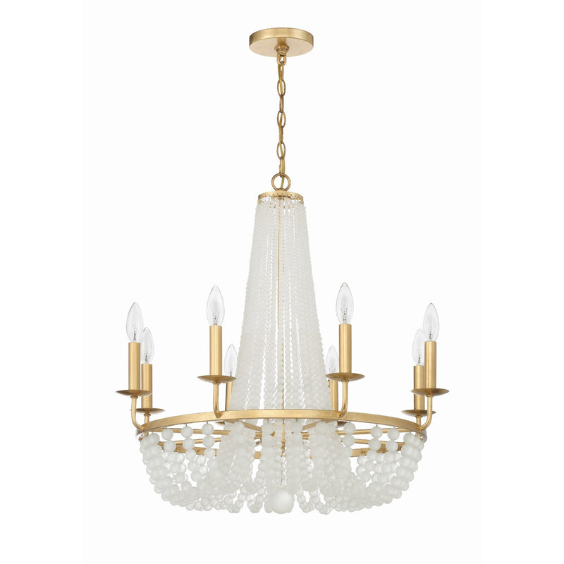 Bella 8 Light 26" Chandelier in Antique Gold