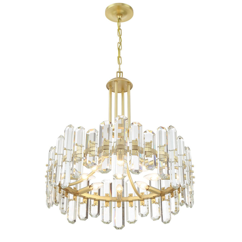 Bolton 8 Light 24.75" Chandelier in Aged Brass