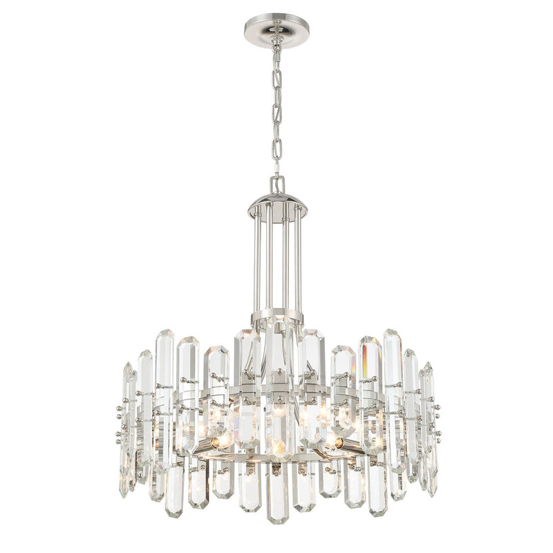 Bolton 8 Light 24.75" Chandelier in Polished Nickel