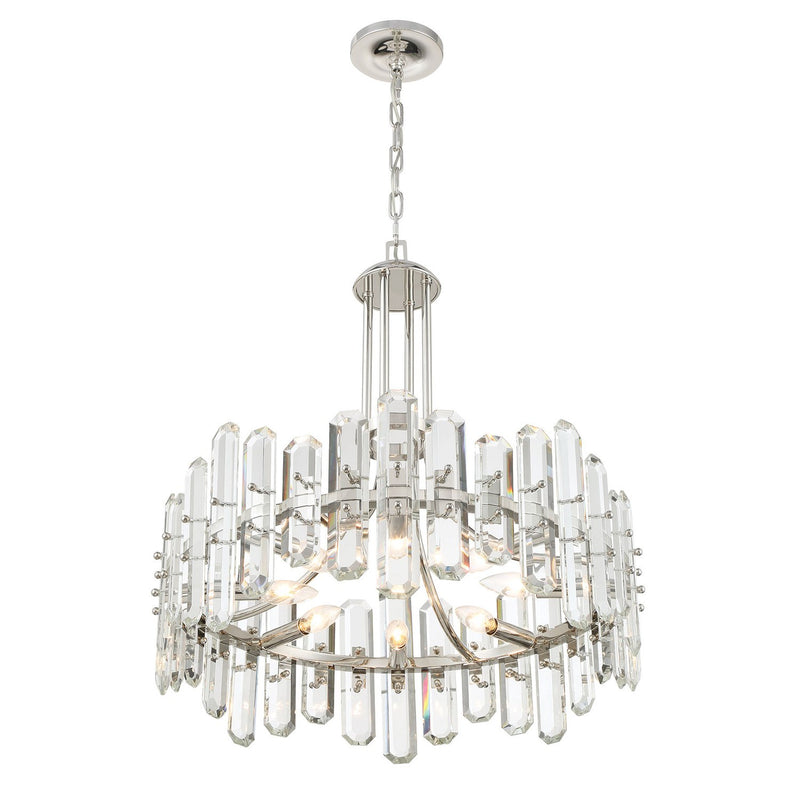 Bolton 8 Light 24.75" Chandelier in Polished Nickel