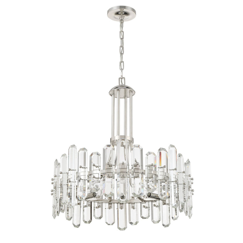 Bolton 8 Light 24.75" Chandelier in Polished Nickel