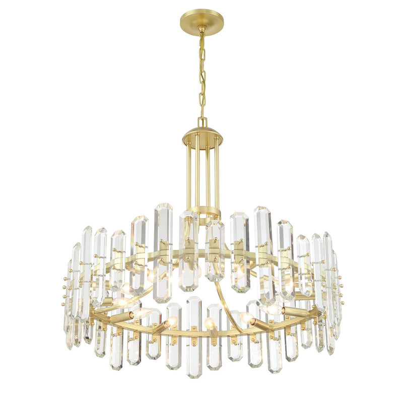 Bolton 12 Light 31" Chandelier in Aged Brass