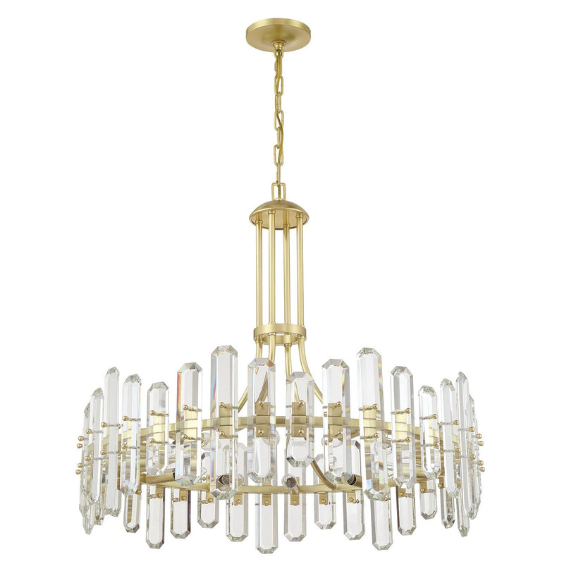 Bolton 12 Light 31" Chandelier in Aged Brass