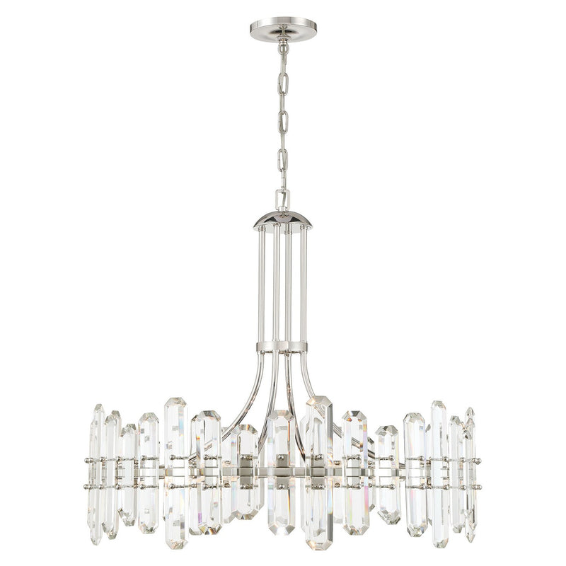 Bolton 12 Light 31" Chandelier in Polished Nickel
