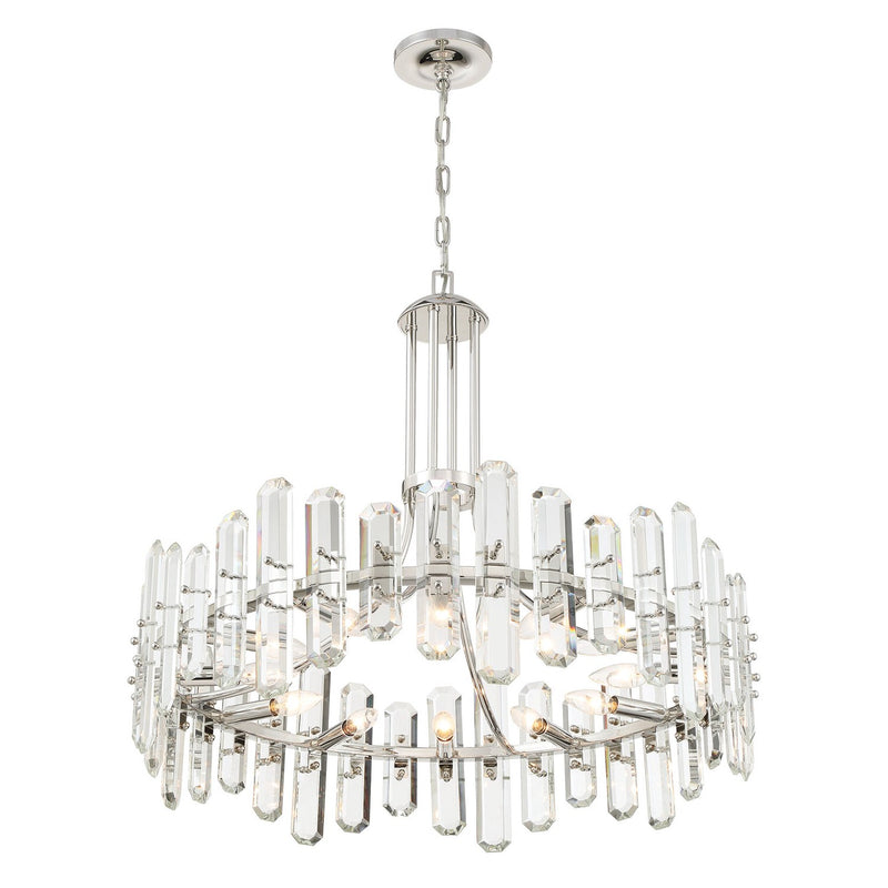 Bolton 12 Light 31" Chandelier in Polished Nickel