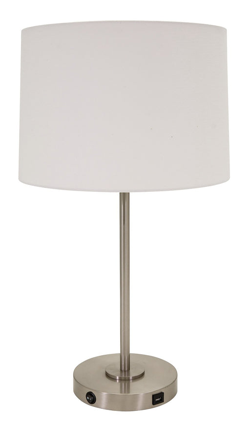 Brandon 28" Table Lamp with USB Port in Satin Nickel