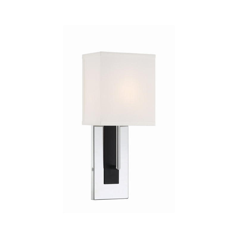 Brent 1 Light 6.5" Sconce in Polished Nickel + Black Forged