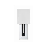 Brent 1 Light 6.5" Sconce in Polished Nickel + Black Forged