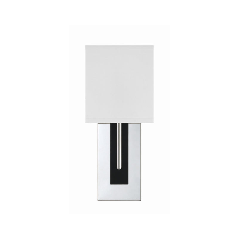 Brent 1 Light 6.5" Sconce in Polished Nickel + Black Forged