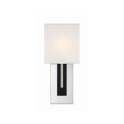 Brent 1 Light 6.5" Sconce in Polished Nickel + Black Forged