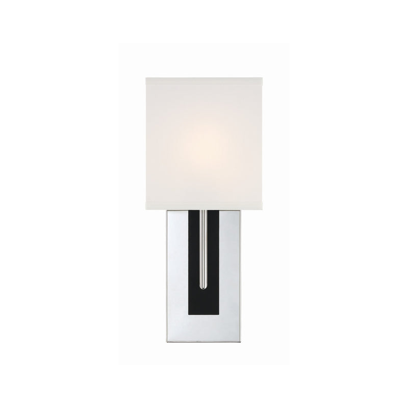Brent 1 Light 6.5" Sconce in Polished Nickel + Black Forged