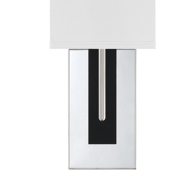 Brent 1 Light 6.5" Sconce in Polished Nickel + Black Forged