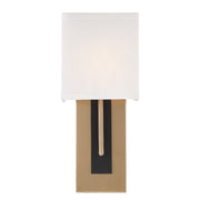 Brent 1 Light 6.5" Sconce in Vibrant Gold + Black Forged
