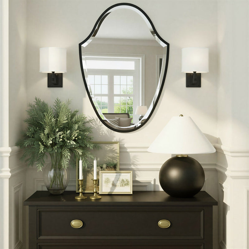 Brent 1 Light 7" Sconce in Black Forged in a room setting
