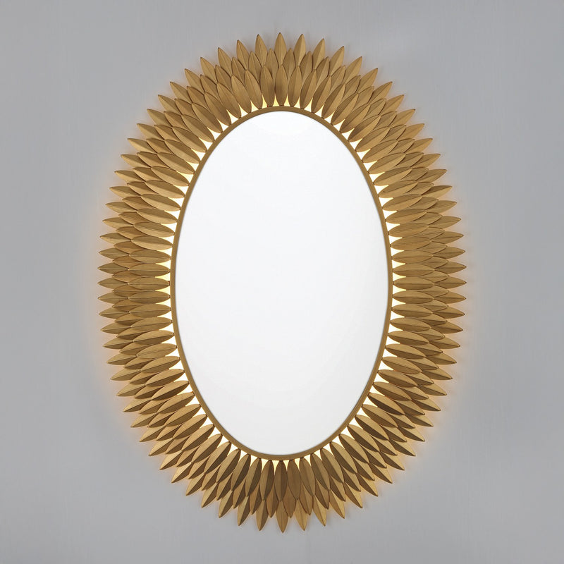 Broche 1 Light 31.25" Integrated LED Mirror in Antique Gold