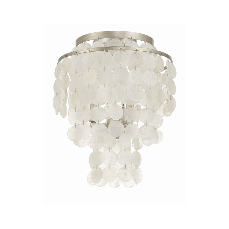 Brielle 3 Light 13" Flush Mount in Antique Silver