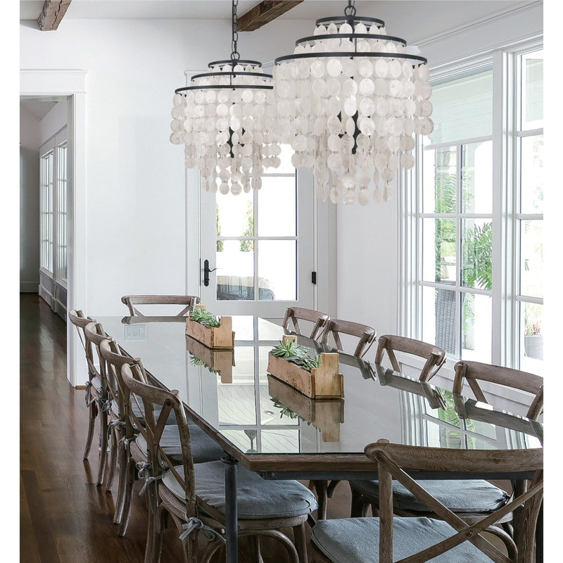 Brielle 4 Light 18" Chandelier in Dark Bronze in a room setting