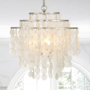 Brielle 4 Light 18" Chandelier in Antique Silver in a room setting
