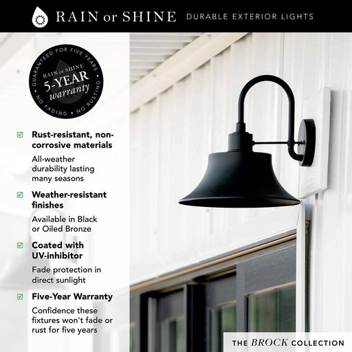 Brock Large Outdoor Wall Sconce in Oiled Bronze
