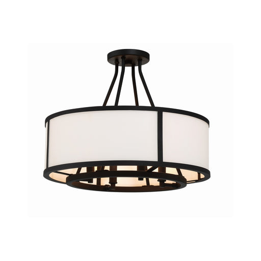 Bryant 4 Light 18" Semi Flush Mount in Black Forged