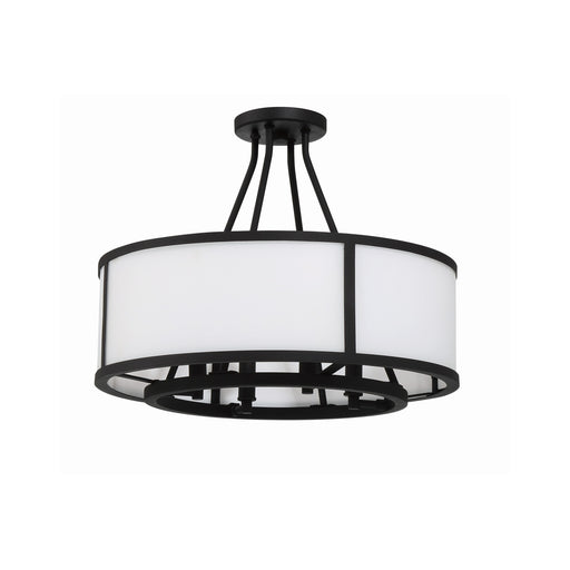 Bryant 4 Light 18" Semi Flush Mount in Black Forged