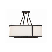 Bryant 4 Light 18" Semi Flush Mount in Black Forged