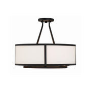 Bryant 4 Light 18" Semi Flush Mount in Black Forged