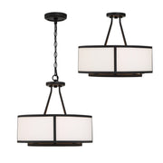 Bryant 4 Light 18" Semi Flush Mount in Black Forged