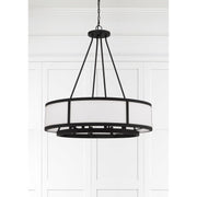 Bryant 8 Light 32" Chandelier in Black Forged in a room setting