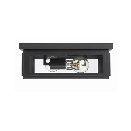 Byron 2 Light 12.75" Outdoor Flush Mount in Matte Black