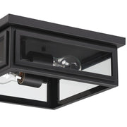Byron 2 Light 12.75" Outdoor Flush Mount in Matte Black