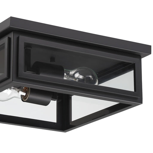 Byron 2 Light 12.75" Outdoor Flush Mount in Matte Black
