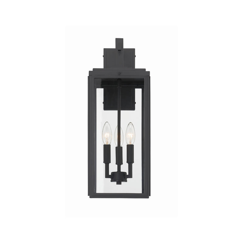 Byron 3 Light 7.5" Outdoor Sconce in Matte Black