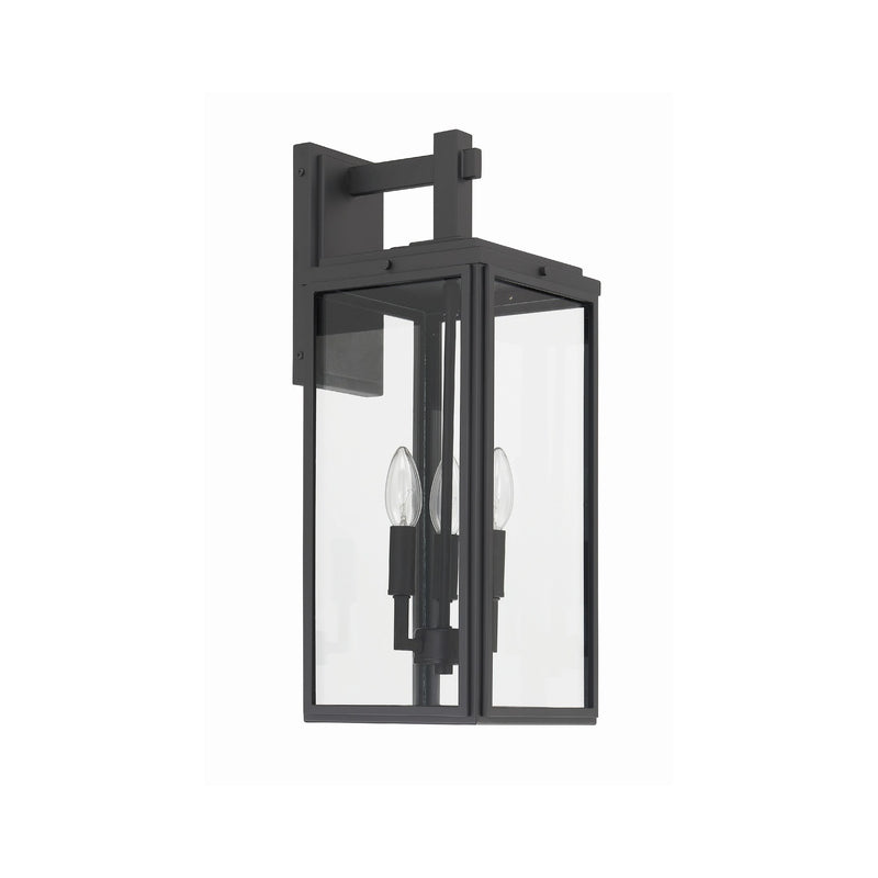 Byron 3 Light 7.5" Outdoor Sconce in Matte Black