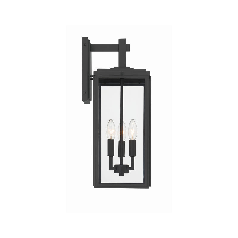 Byron 3 Light 7.5" Outdoor Sconce in Matte Black